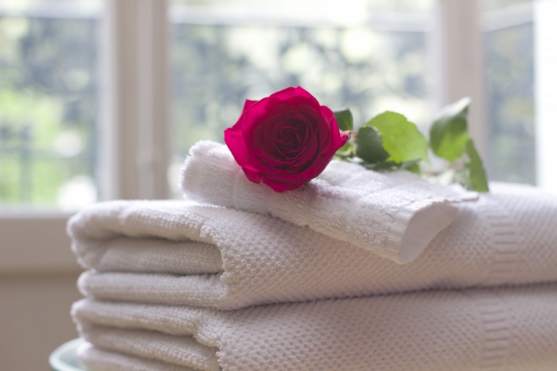 chambre-hote-LA VALETTE DU VAR-min_towel_rose_clean_care_salon_spa_white_bath-731641